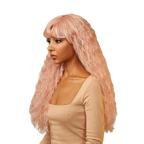 BLINGBLING] Graphene Wig L-1 graphene fiber, skin safety test completed, natural looks, comfortable, | [BLINGBLING], Graphene Wig L-1, Graphene Fiber, Skin Safety Test, Natural Looks, Comfortable, Quick-Drying Function, Wig, Pastel Orange, Style